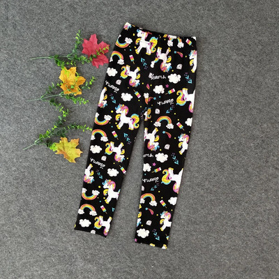 Desene animate de primăvară cu model unicorn jambiere pentru copii, bumbac, imprimeu floral, pantaloni pentru fetițe, pantaloni pentru copii, 10 ani