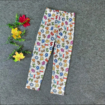 Desene animate de primăvară cu model unicorn jambiere pentru copii, bumbac, imprimeu floral, pantaloni pentru fetițe, pantaloni pentru copii, 10 ani