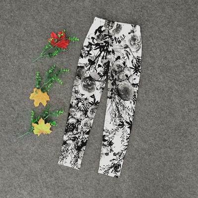 Desene animate de primăvară cu model unicorn jambiere pentru copii, bumbac, imprimeu floral, pantaloni pentru fetițe, pantaloni pentru copii, 10 ani