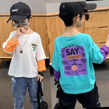 Ένδυμα για εφήβους Παιδικό πουλόβερ για αγόρια Μακρυμάνικα Παιδικά ρούχα για αγόρια μπλουζάκι