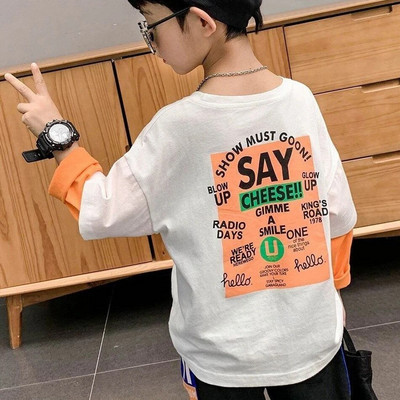 Drabužiai paaugliams berniukams, megztiniai berniukams ilgomis rankovėmis, vaikiški drabužiai berniukams, marškinėliai