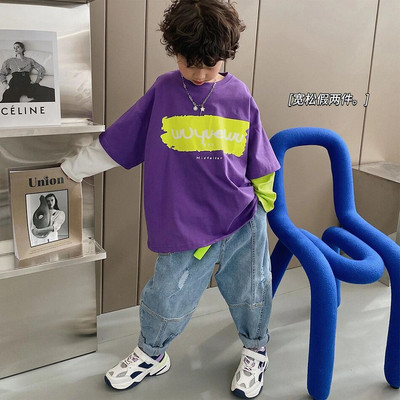 Drabužiai paaugliams berniukams, megztiniai berniukams ilgomis rankovėmis, vaikiški drabužiai berniukams, marškinėliai