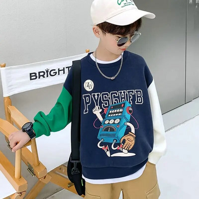 Drabužiai paaugliams berniukams, megztiniai berniukams ilgomis rankovėmis, vaikiški drabužiai berniukams, marškinėliai