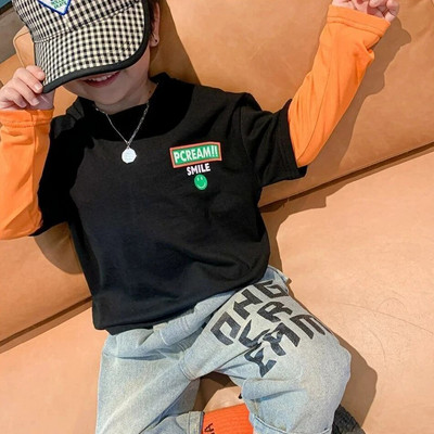 Drabužiai paaugliams berniukams, megztiniai berniukams ilgomis rankovėmis, vaikiški drabužiai berniukams, marškinėliai