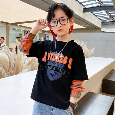 Drabužiai paaugliams berniukams, megztiniai berniukams ilgomis rankovėmis, vaikiški drabužiai berniukams, marškinėliai