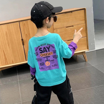 Drabužiai paaugliams berniukams, megztiniai berniukams ilgomis rankovėmis, vaikiški drabužiai berniukams, marškinėliai