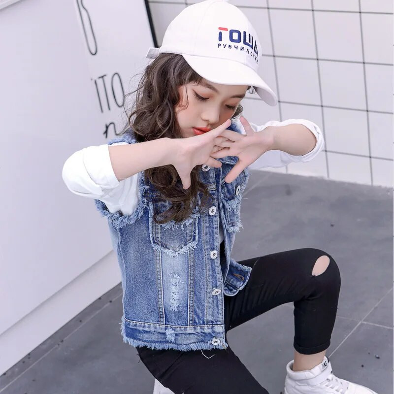 3–12-aastased lapsed Puuvillane teksavest Kevad-sügis Tüdrukud Teksad Jope Pealisrõivad Teismeliste Riided Laste Allatõmmatavad kraega topid