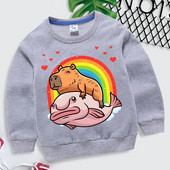 Capybara Giant Graphics Hanorace Fete Băieți Curcubeu Inimi Moletom Infantil Harajuku Animal Hanorac Funny Brand Haine pentru copii