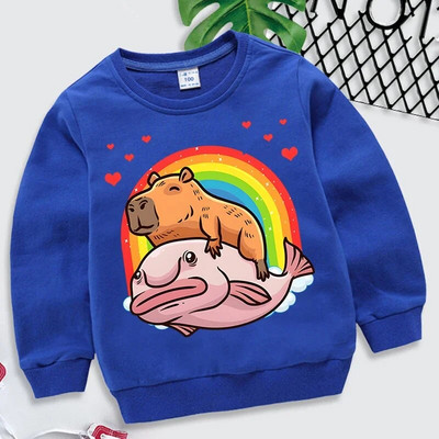 Capybara Giant Graphics Hanorace Fete Băieți Curcubeu Inimi Moletom Infantil Harajuku Animal Hanorac Funny Brand Haine pentru copii