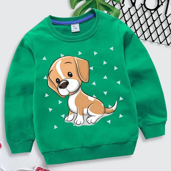 Качулки с принт на куче Бийгъл Детски моден пуловер с животни Суичър с дълъг ръкав Карикатура Бийгъл Улично облекло Момичета Момчета Суичър с качулка Топ