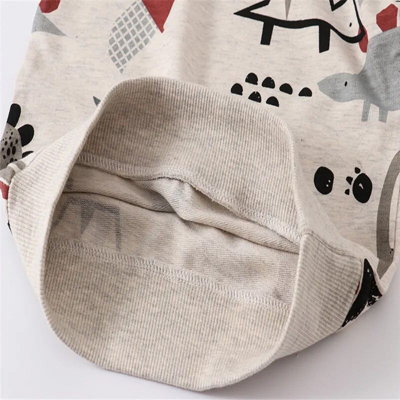 Ugróméterek Új őszi tavasz Gyerek Pulóverek Állatok Print Fiúk Lányok Ruhák Hosszú ujjú Dinoszauruszok Kapucnis sportingek