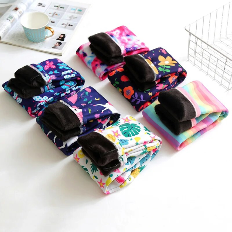 Dievčenské legíny, jeseň a zima, hrubé dievčenské nohavice s ceruzkou, detské módne kostýmové detské nohavice, ležérne legíny s potlačou pre dievčatá