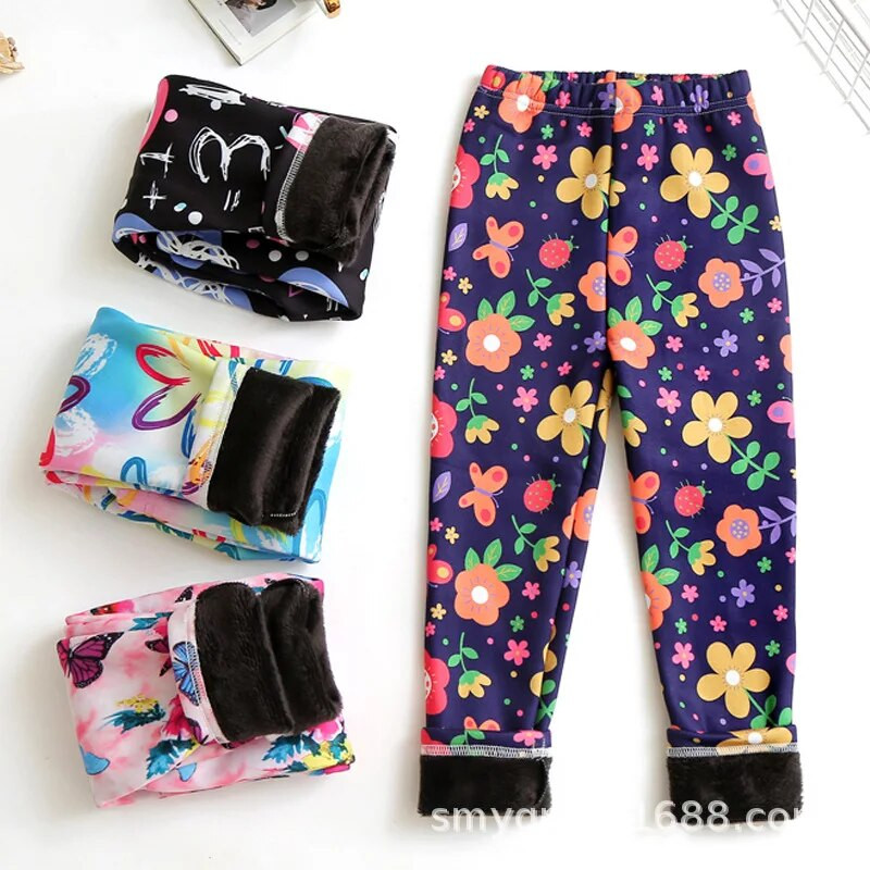 Dievčenské legíny, jeseň a zima, hrubé dievčenské nohavice s ceruzkou, detské módne kostýmové detské nohavice, ležérne legíny s potlačou pre dievčatá