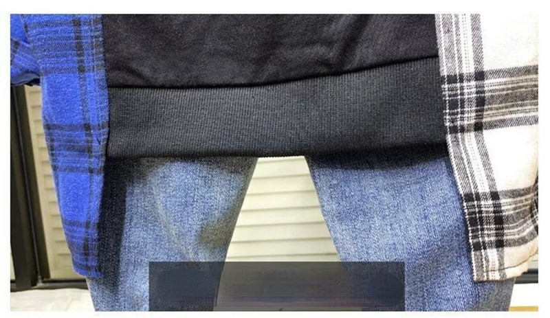 Korejska ležerna majica s kratkim rukavima za tinejdžere, modna majica s dugim rukavima za dječake, karirani patchwork džemper, proljeće, jesen, pamučna košulja 3-12 godina