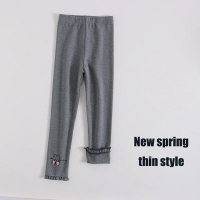 Dievčenské zimné teplé nohavice, detské plus zamatové zahusťovacie nohavice, bavlnené mašľové detské flísové nohavice, úzke nohavice pre dievčatá