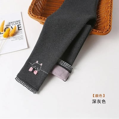 Dievčenské zimné teplé nohavice, detské plus zamatové zahusťovacie nohavice, bavlnené mašľové detské flísové nohavice, úzke nohavice pre dievčatá