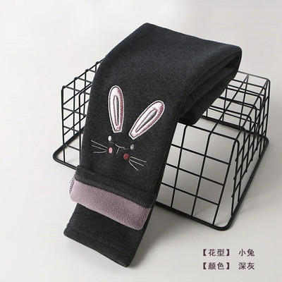 Dievčenské zimné teplé nohavice, detské plus zamatové zahusťovacie nohavice, bavlnené mašľové detské flísové nohavice, úzke nohavice pre dievčatá