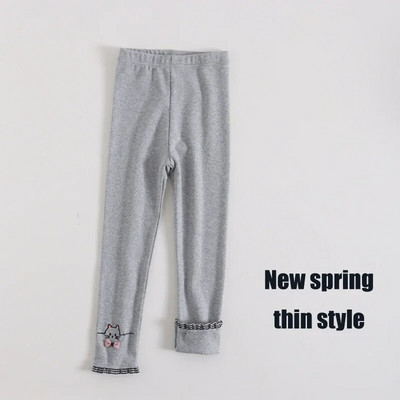 Dievčenské zimné teplé nohavice, detské plus zamatové zahusťovacie nohavice, bavlnené mašľové detské flísové nohavice, úzke nohavice pre dievčatá