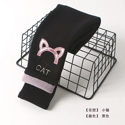 Dievčenské zimné teplé nohavice, detské plus zamatové zahusťovacie nohavice, bavlnené mašľové detské flísové nohavice, úzke nohavice pre dievčatá