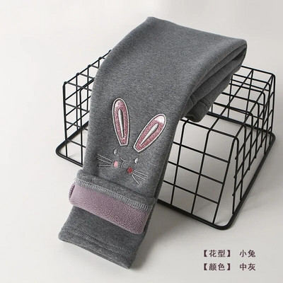 Dievčenské zimné teplé nohavice, detské plus zamatové zahusťovacie nohavice, bavlnené mašľové detské flísové nohavice, úzke nohavice pre dievčatá