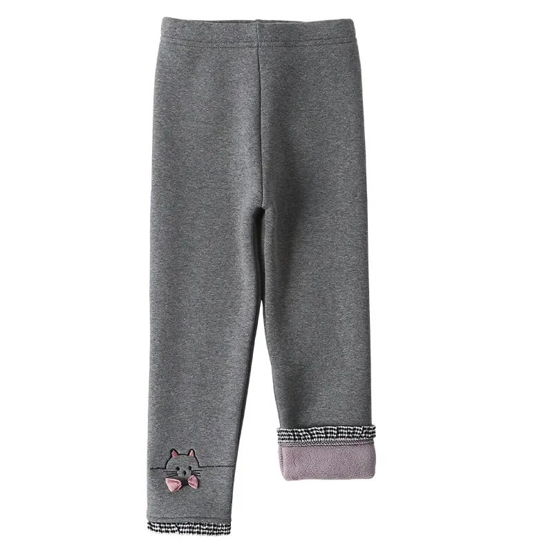 Dievčenské zimné teplé nohavice, detské plus zamatové zahusťovacie nohavice, bavlnené mašľové detské flísové nohavice, úzke nohavice pre dievčatá