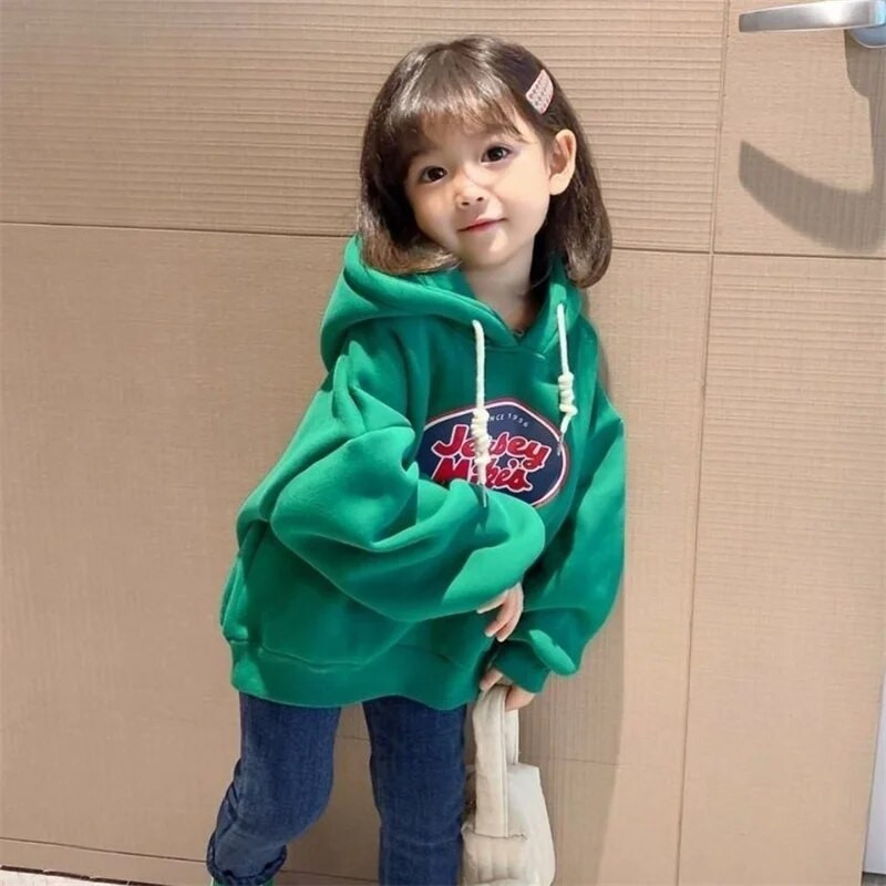 Lapsed Paksud dressipluusid Tüdrukud Kirjaprindid Pusad Lapsed Pikad varrukad Kapuutsiga dressid Sügis Talv vabaaja soojad riided