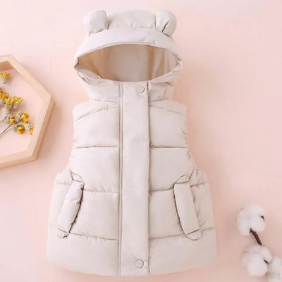 Dievčenská páperová vesta Detská bezrukávová bunda Dojčenská móda pre bábätká s kapucňou Vesta pre chlapcov a dievčatá Batoľatá Kabát