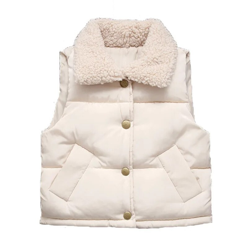 Vestă pentru copii Sezon invers Vestă din bumbac băieți și fete Îmbrăcăminte de iarnă pentru copii Vestă din bumbac cu puf cu îmbrăcăminte exterioară îngroșată