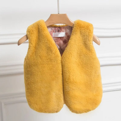 Veste de blană artificială pentru fete 2022, toamnă iarnă, veste pentru copii pentru fetiță, 2-7 ani, îmbrăcăminte exterioară pentru copii DWQ067