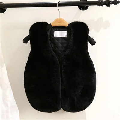 Veste de blană artificială pentru fete 2022, toamnă iarnă, veste pentru copii pentru fetiță, 2-7 ani, îmbrăcăminte exterioară pentru copii DWQ067