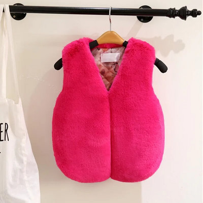 Veste de blană artificială pentru fete 2022, toamnă iarnă, veste pentru copii pentru fetiță, 2-7 ani, îmbrăcăminte exterioară pentru copii DWQ067