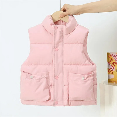 Zimné detské bavlnené vesty, kabáty, jesenné teplé vesty pre chlapcov a dievčatá, jednofarebné, zahusťovacie vesty pre malé deti, unisex