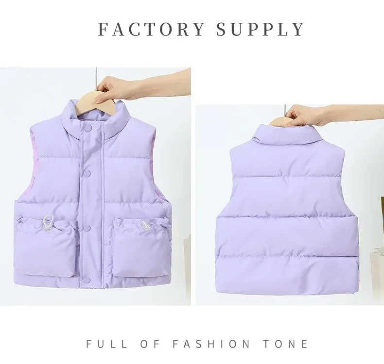 Zimné detské bavlnené vesty, kabáty, jesenné teplé vesty pre chlapcov a dievčatá, jednofarebné, zahusťovacie vesty pre malé deti, unisex