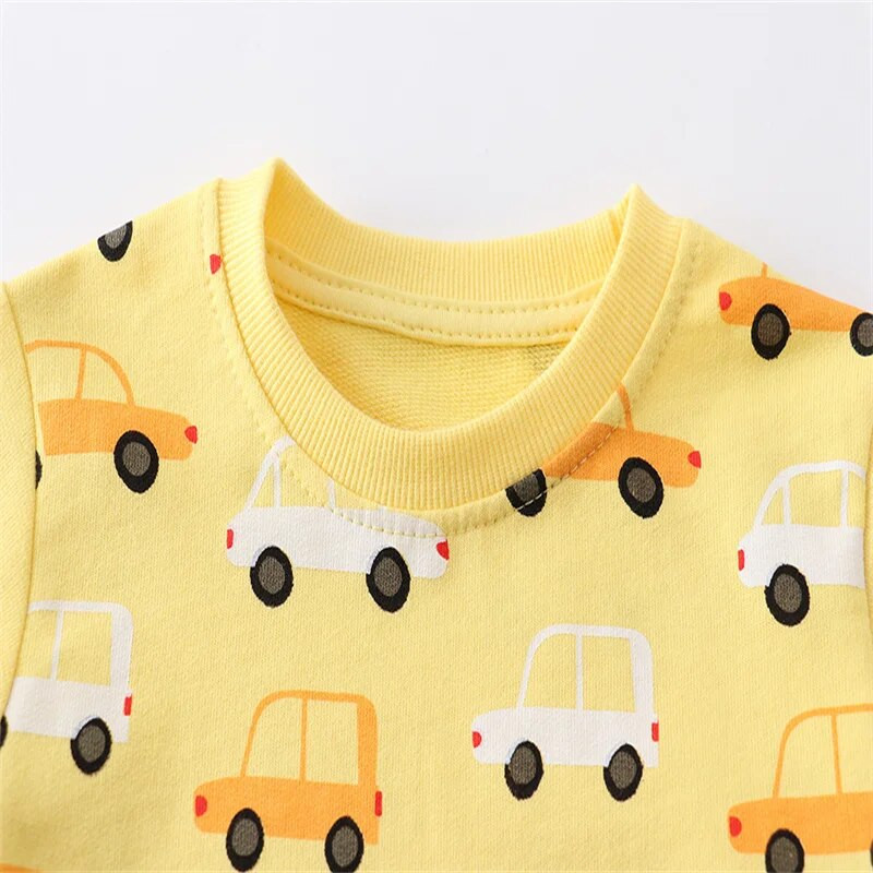 Jumping Meters 2-7T New Arrival Automobiliai Berniukai Merginos Megztiniai Rudens pavasaris Vaikams Drabužiai Karštai Parduodantys Marškiniai Viršuliai Kūdikių Marškiniai