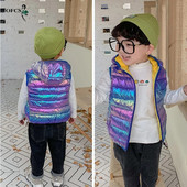 Sügistalvine laste puuvillane sulevest, kapuutsiga veekindel vest poistele, tüdrukutele vanuses 2–12 aastat lastele, varrukateta ülikerge vest