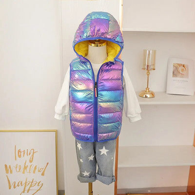 Sügistalvine laste puuvillane sulevest, kapuutsiga veekindel vest poistele, tüdrukutele vanuses 2–12 aastat lastele, varrukateta ülikerge vest