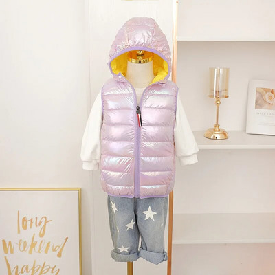 Sügistalvine laste puuvillane sulevest, kapuutsiga veekindel vest poistele, tüdrukutele vanuses 2–12 aastat lastele, varrukateta ülikerge vest