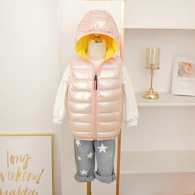 Sügistalvine laste puuvillane sulevest, kapuutsiga veekindel vest poistele, tüdrukutele vanuses 2–12 aastat lastele, varrukateta ülikerge vest