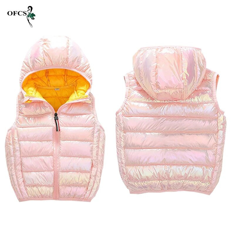 Sügistalvine laste puuvillane sulevest, kapuutsiga veekindel vest poistele, tüdrukutele vanuses 2–12 aastat lastele, varrukateta ülikerge vest