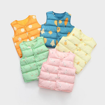 Παιδικό πουπουλένιο βαμβακερό γιλέκο κορίτσια παλτό Παιδικό μωρό γιλέκο φθινόπωρο Χειμώνας αγόρια μπουφάν Εσωτερικά ρούχα Εξωτερικά ενδύματα κινουμένων σχεδίων