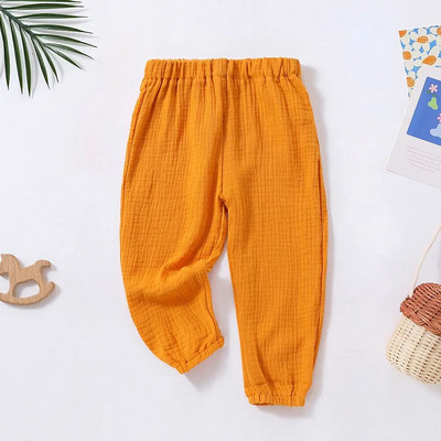 Vaikiškos vasarinės kelnės Laisvos Korėjos stiliaus Vienspalvės orui pralaidžios kelnės berniukams Haremo kelnės Mergaitėms Paprastos vaikiškos plačios kelnės