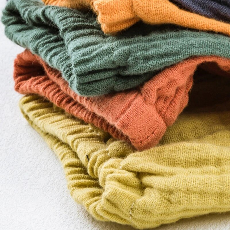 Vaikiškos vasarinės kelnės Laisvos Korėjos stiliaus Vienspalvės orui pralaidžios kelnės berniukams Haremo kelnės Mergaitėms Paprastos vaikiškos plačios kelnės