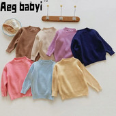 Kórejské detské svetre s dlhým rukávom, pletené svetre, jeseň a zima, detské chlapčenské a dievčenské oblečenie, pletené topy