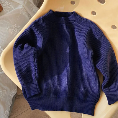 Kórejské detské svetre s dlhým rukávom, pletené svetre, jeseň a zima, detské chlapčenské a dievčenské oblečenie, pletené topy