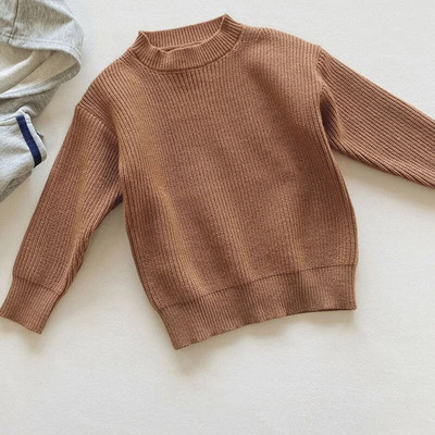 Kórejské detské svetre s dlhým rukávom, pletené svetre, jeseň a zima, detské chlapčenské a dievčenské oblečenie, pletené topy