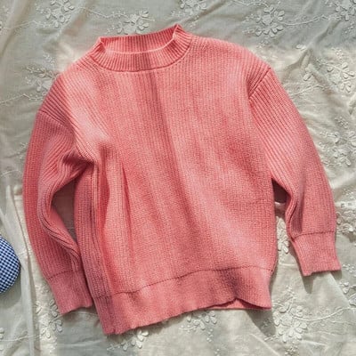 Kórejské detské svetre s dlhým rukávom, pletené svetre, jeseň a zima, detské chlapčenské a dievčenské oblečenie, pletené topy