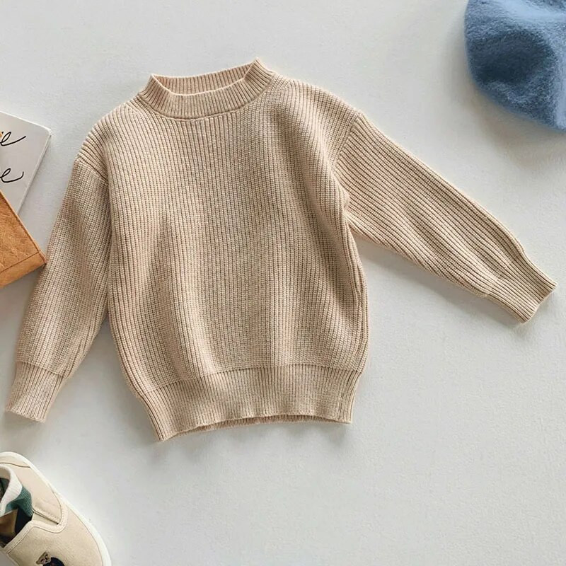 Kórejské detské svetre s dlhým rukávom, pletené svetre, jeseň a zima, detské chlapčenské a dievčenské oblečenie, pletené topy