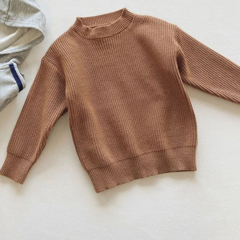 Kórejské detské svetre s dlhým rukávom, pletené svetre, jeseň a zima, detské chlapčenské a dievčenské oblečenie, pletené topy