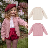 Pulover cardigan tricotat pentru fetițe de modă pentru 1-6 ani, tricot din bumbac, fete, îmbrăcăminte exterioară, primăvară, toamnă, iarnă, ținute pentru copii