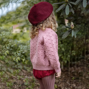 Модна плетена жилетка за бебета и момичета за 1-6 години Памучни плетени връхни дрехи за малки момичета Пролет Есен Зима Детски горнища